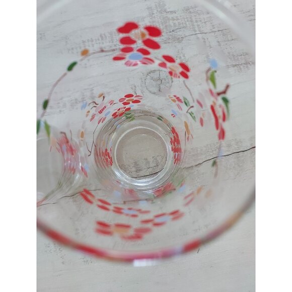 2 Ocean Thailand Red White Blue Flower Cherry Blossom Poppy Highball Glass VTG - Picture 7 of 7